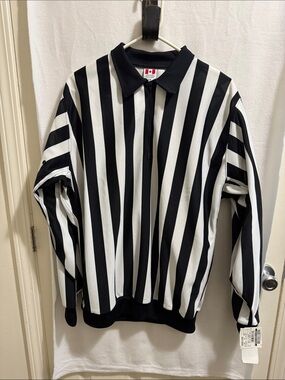 CCM- Black & White Striped Men’s Referee Pull over